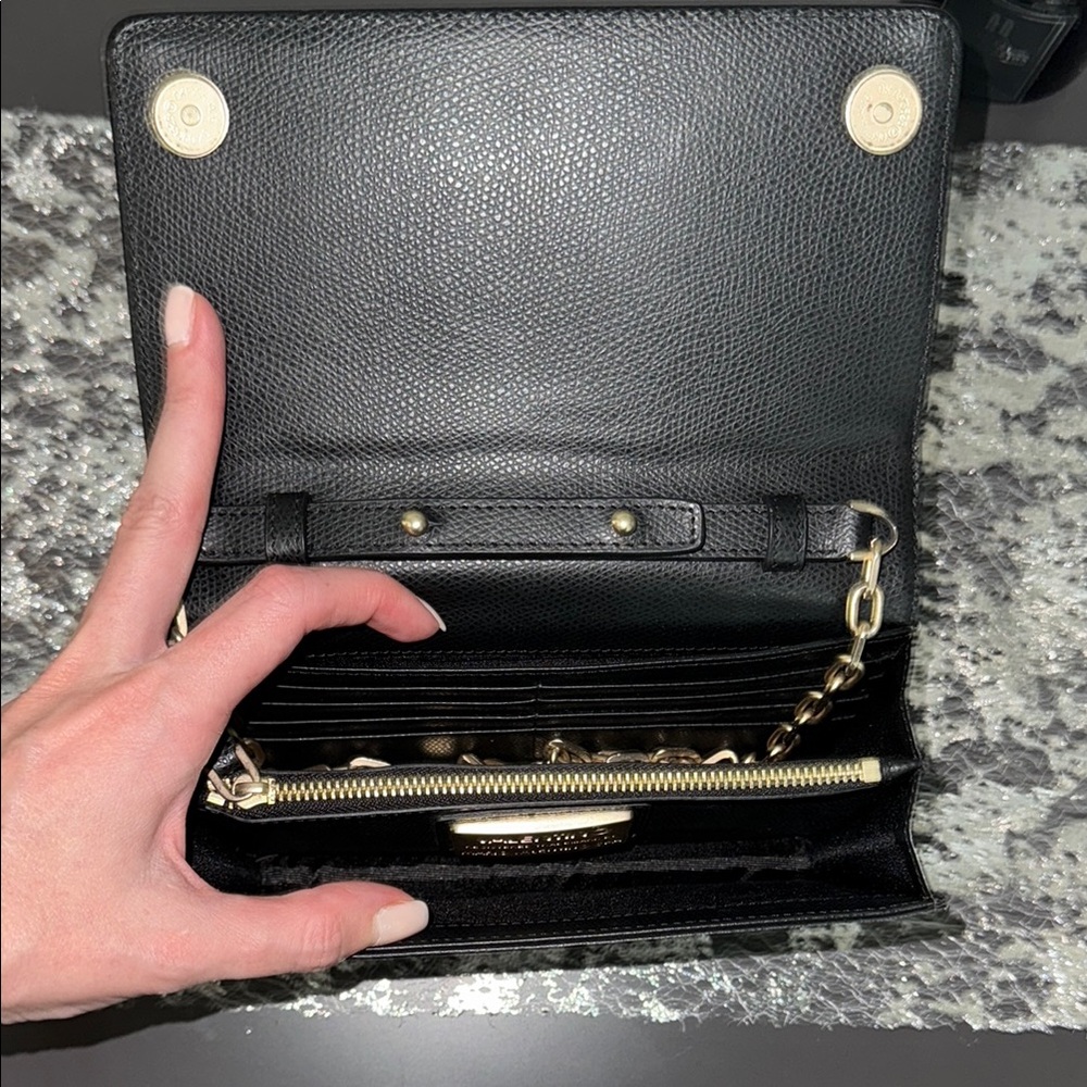 Valentino Black and Gold Studded Clutch - Picture 2 of 7